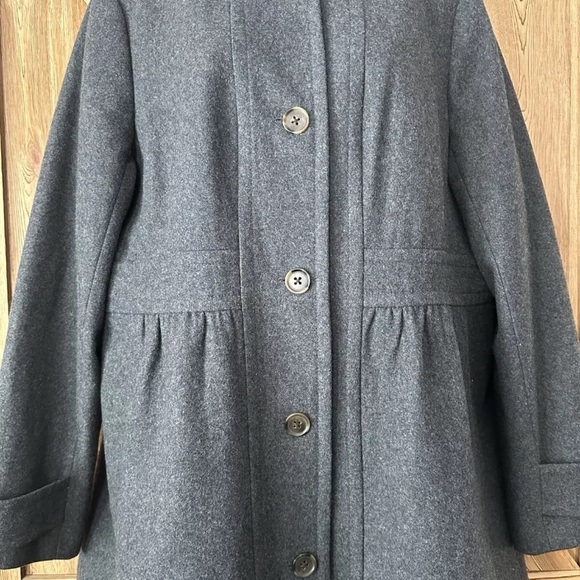 J. Crew Lady Day Top Coat Long Overcoat Wool Blend Charcoal Gray 20 - Picture 6 of 16